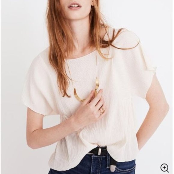 Madwell White Pleated Blouse - Picture 1 of 4